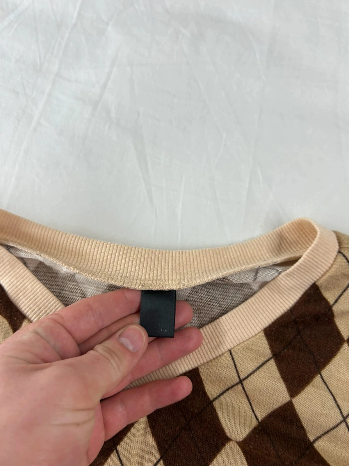 Vintage beige bruin gemotild sweatshirt – photo 6